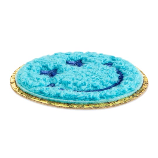 Embroidered Smiley Face Iron-On & Adhesive Patch by Make Market